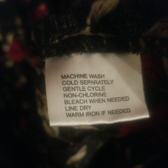 Msk Petite 14P Long Rose Floral Black Button Dress. - Picture 3 of 6